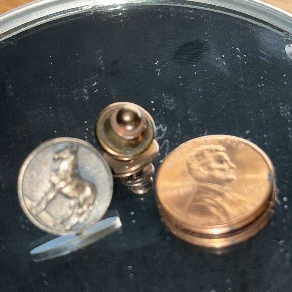 Vintage Sterling Silver Round Horse Lapel‎ Pin - Picture 2 of 4